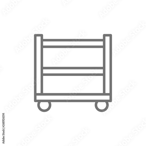 Metal table for welding tools line icon.