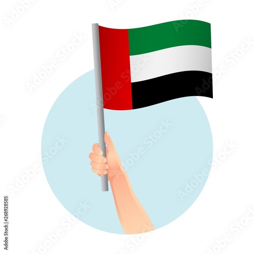 united arab emirates flag in hand icon