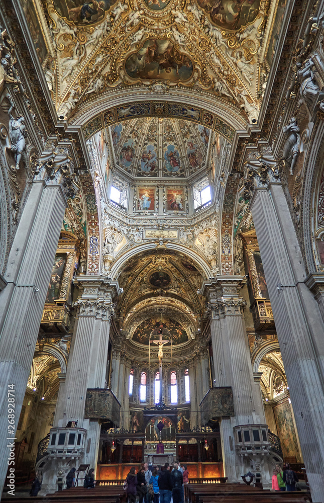 Angular view of the interior an italian Church