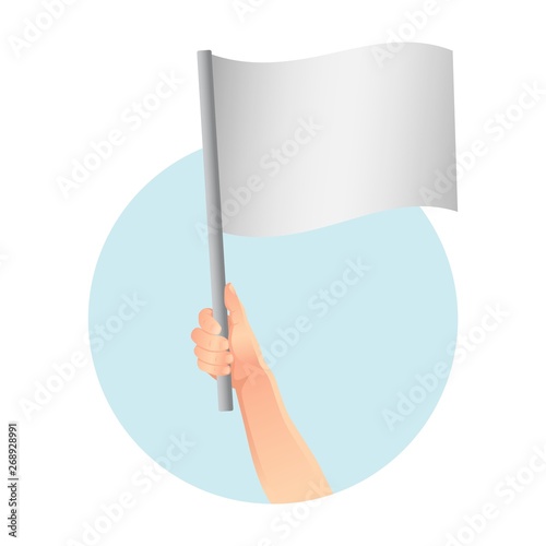 white flag in hand icon
