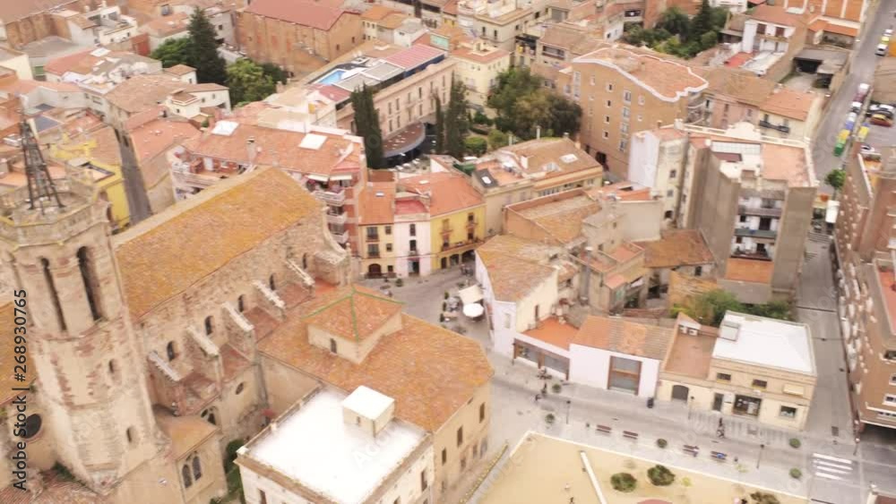 Aerial view in Caldes de Montbui, town of Barcelona. Catalonia,Spain. 4k Drone Video Aerial view in Caldes de Montbui, town of Barcelona. Catalonia,Spain. 4k Drone Video