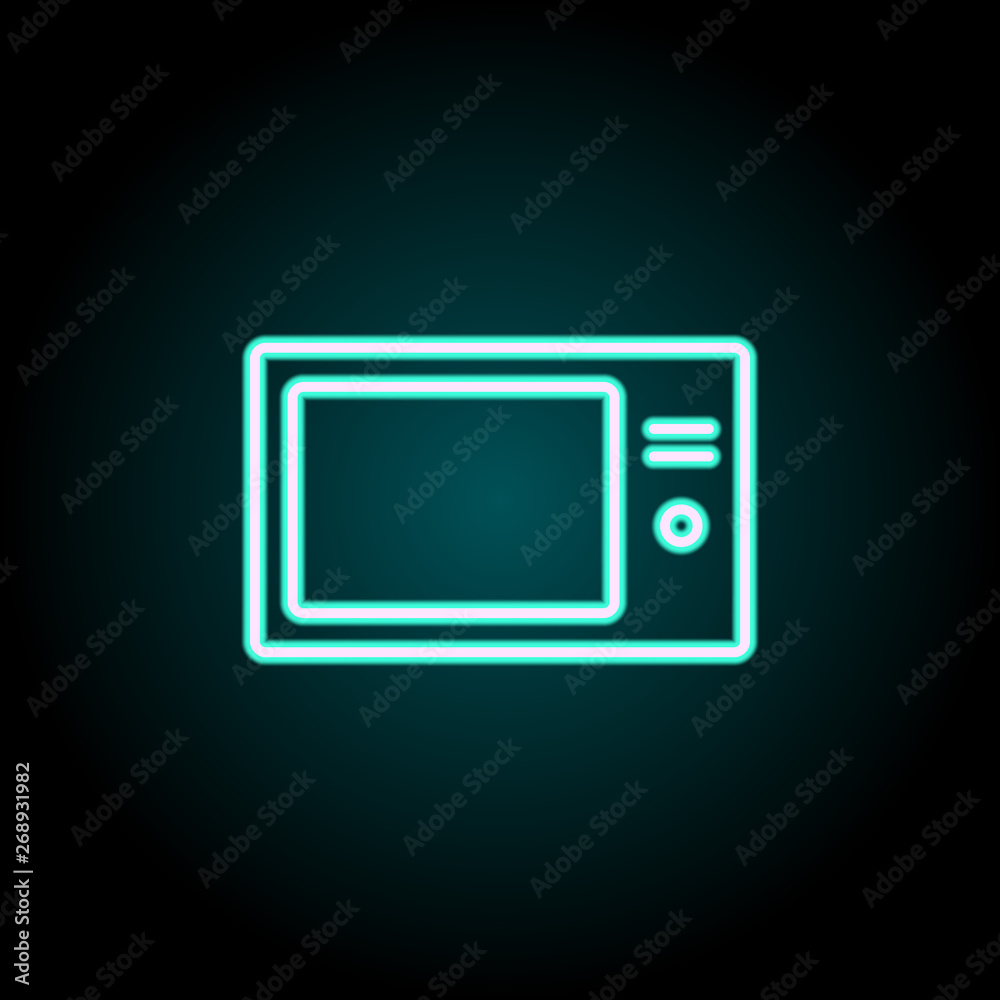 microwave neon icon. Elements of kitchen set. Simple icon for websites, web design, mobile app, info graphics microwave neon icon. Elements of kitchen set. Simple icon for websites, web design, mobile app, info graphics