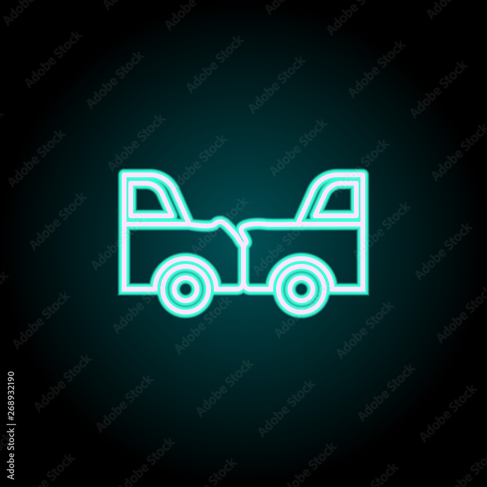 car accident neon icon. Elements of Insurance set. Simple icon for websites, web design, mobile app, info graphics car accident neon icon. Elements of Insurance set. Simple icon for websites, web design, mobile app, info graphics