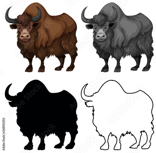 Set of yak charatcer