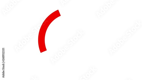 No Sign, cross icon, red isolated on white background, animation with alpha channel.