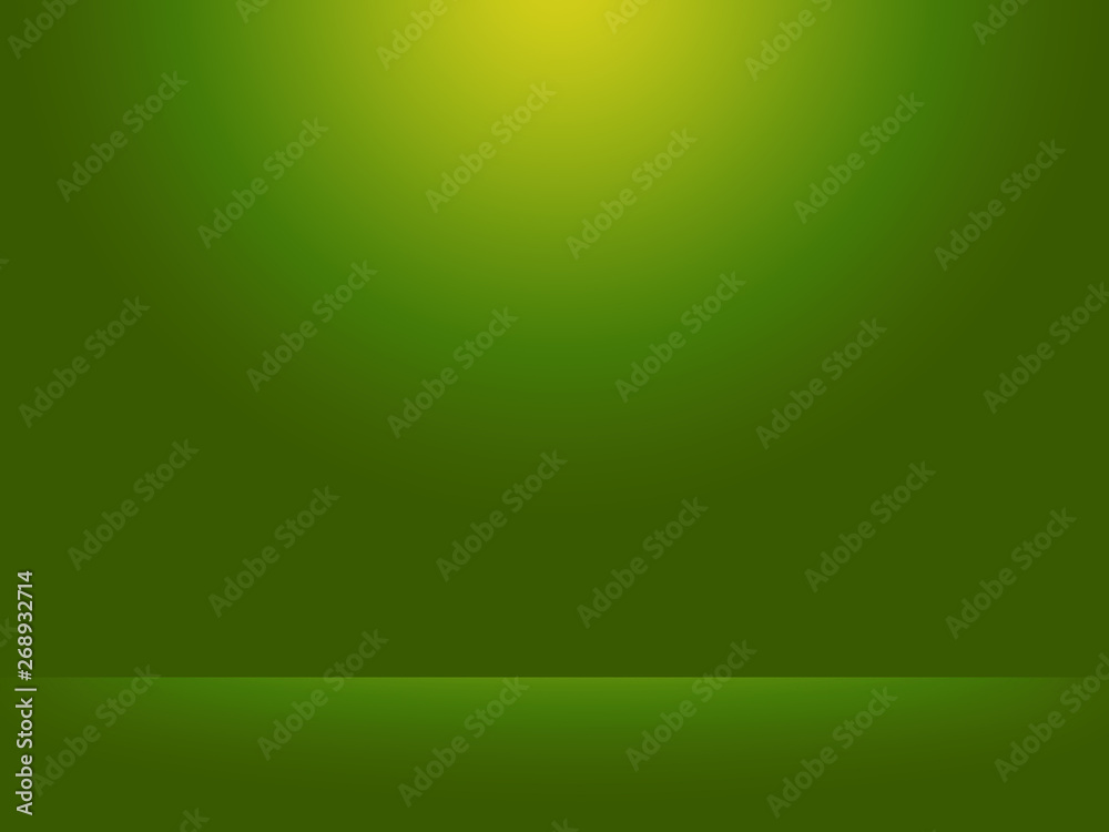 Abstract green background for web design templates, product studio room, christmas, valentine and business report with smooth gradient color. Green and yellow background.