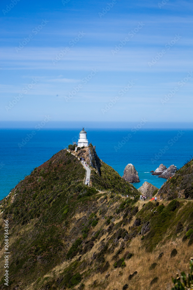 Lighthouse Nugget Point, south island, New Zealand. Lighthouse Nugget Point, south island, New Zealand.