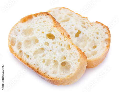 Fresh bread on white background