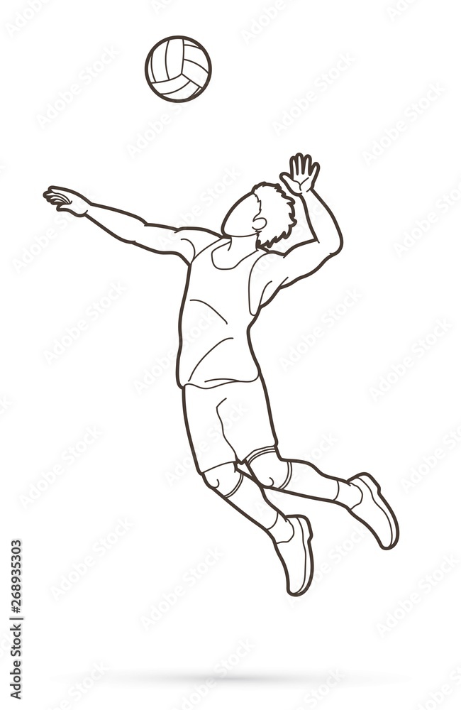 Cartoon Volleyball Player