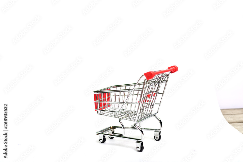 Shopping cart trolley isolated on white background