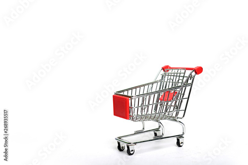 Shopping cart trolley isolated on white background