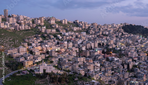 The Skyline of Amman, Jordan at Sunset