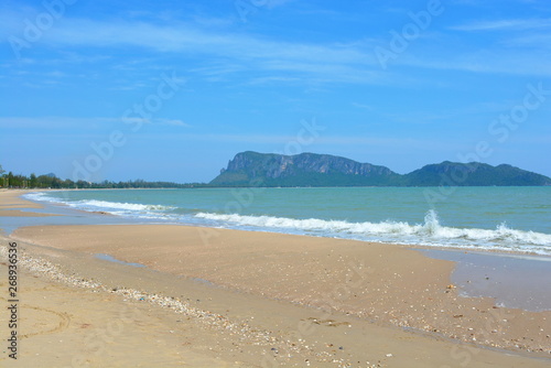 Prachuap Bay. Beautiful sea and sky in the Gulf of Thailand. Traveller from around the world come to relax in the summer holidays.