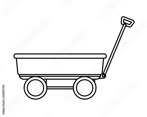 wagon icon cartoon black and white