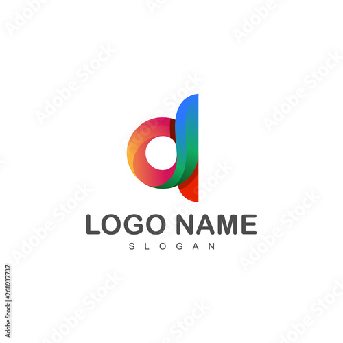 logo letter d, logo with a three-dimensional display,3d icon