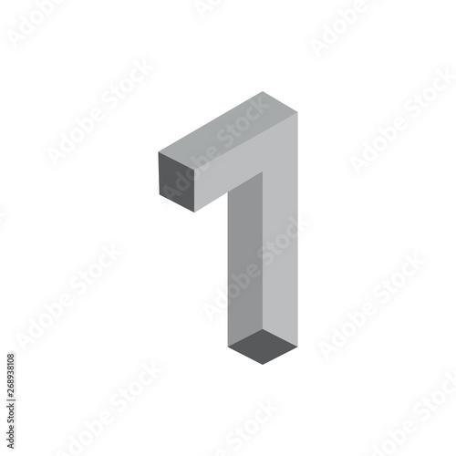 number one 3d logo vector