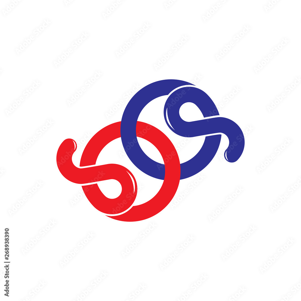 abstract letter sp simple loop curves line logo vector abstract letter sp simple loop curves line logo vector