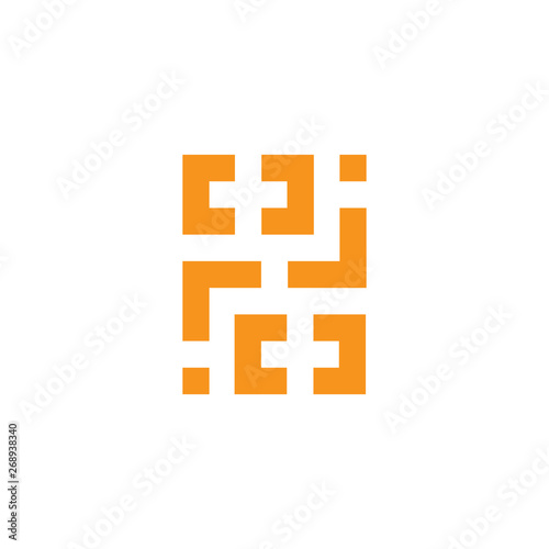 square geometric plus medical line logo vector