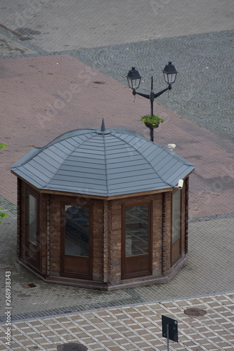 wooden kiosk,wooden house in Bistrita, Romania 2019 photo