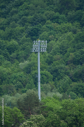 Big bright stadium lights,in Bistrita , Romania,2019