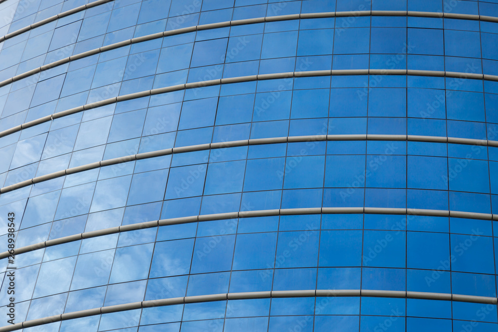 Glass windows of modern office building