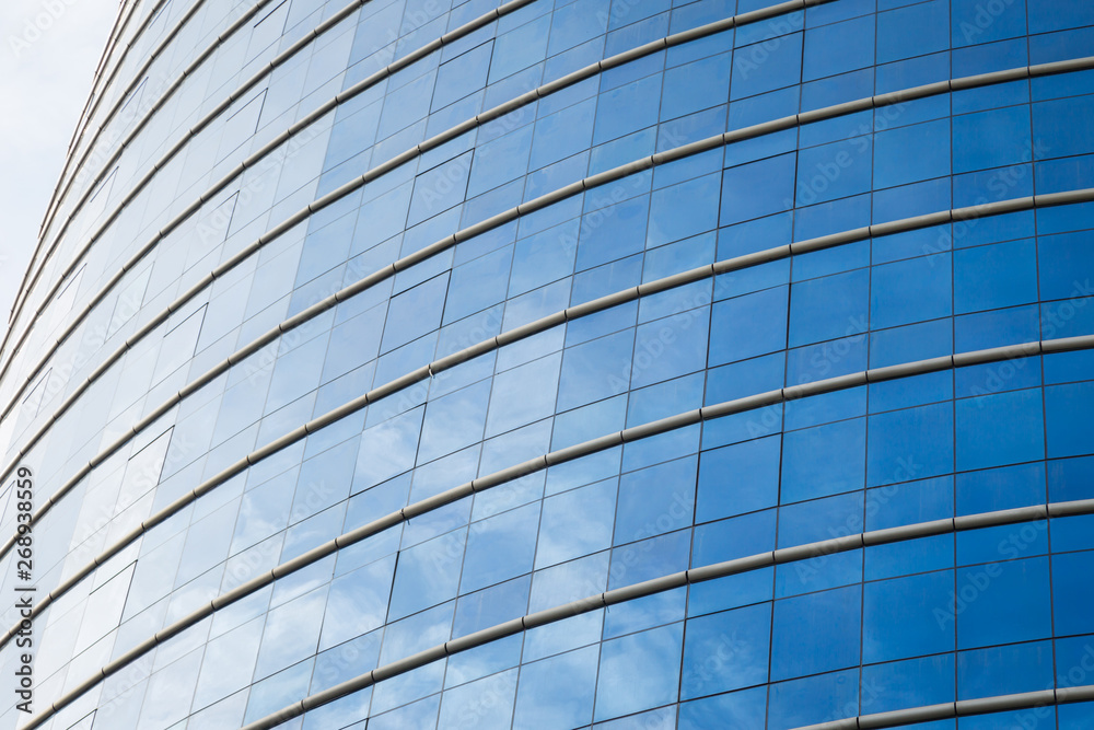 Glass windows of modern office building