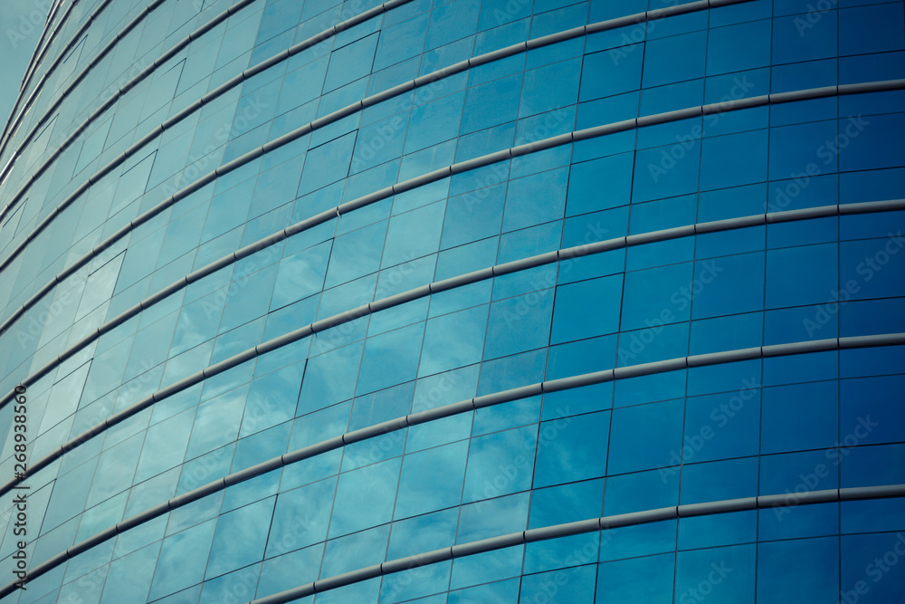 Glass windows of modern office building