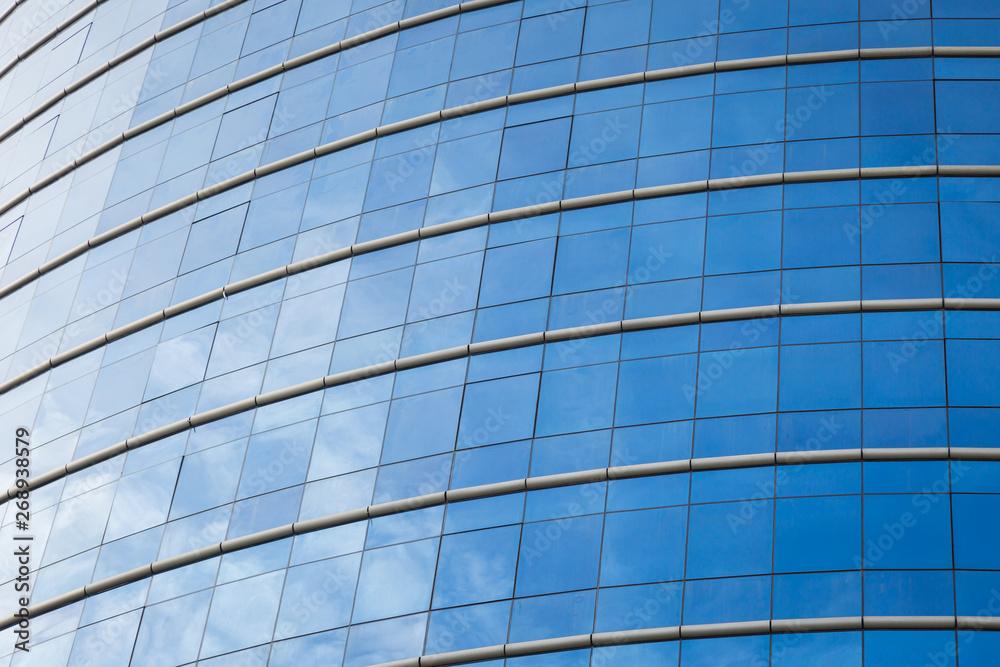 Glass windows of modern office building