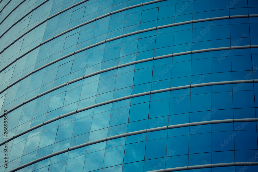 Glass windows of modern office building