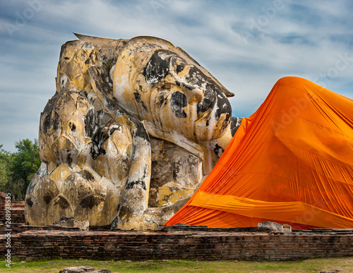 big lying buddha in ayutthaya, Thailand