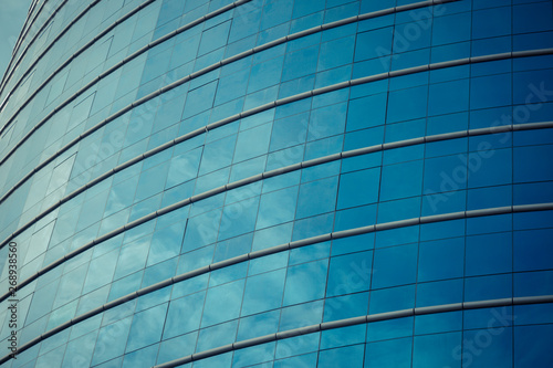 Glass windows of modern office building