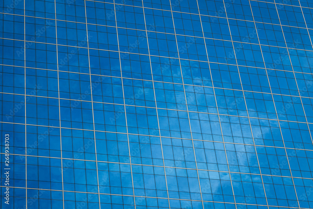 Glass windows of modern office building