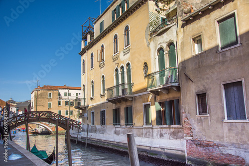 Classic bridge and architecture in Venice, Italy ,2019