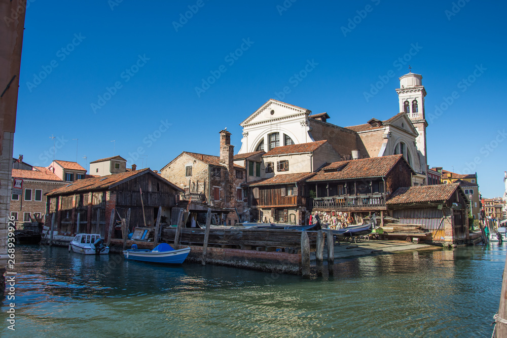 Squero San Trovaso, gondola boatyard in Venice, Italy,2019