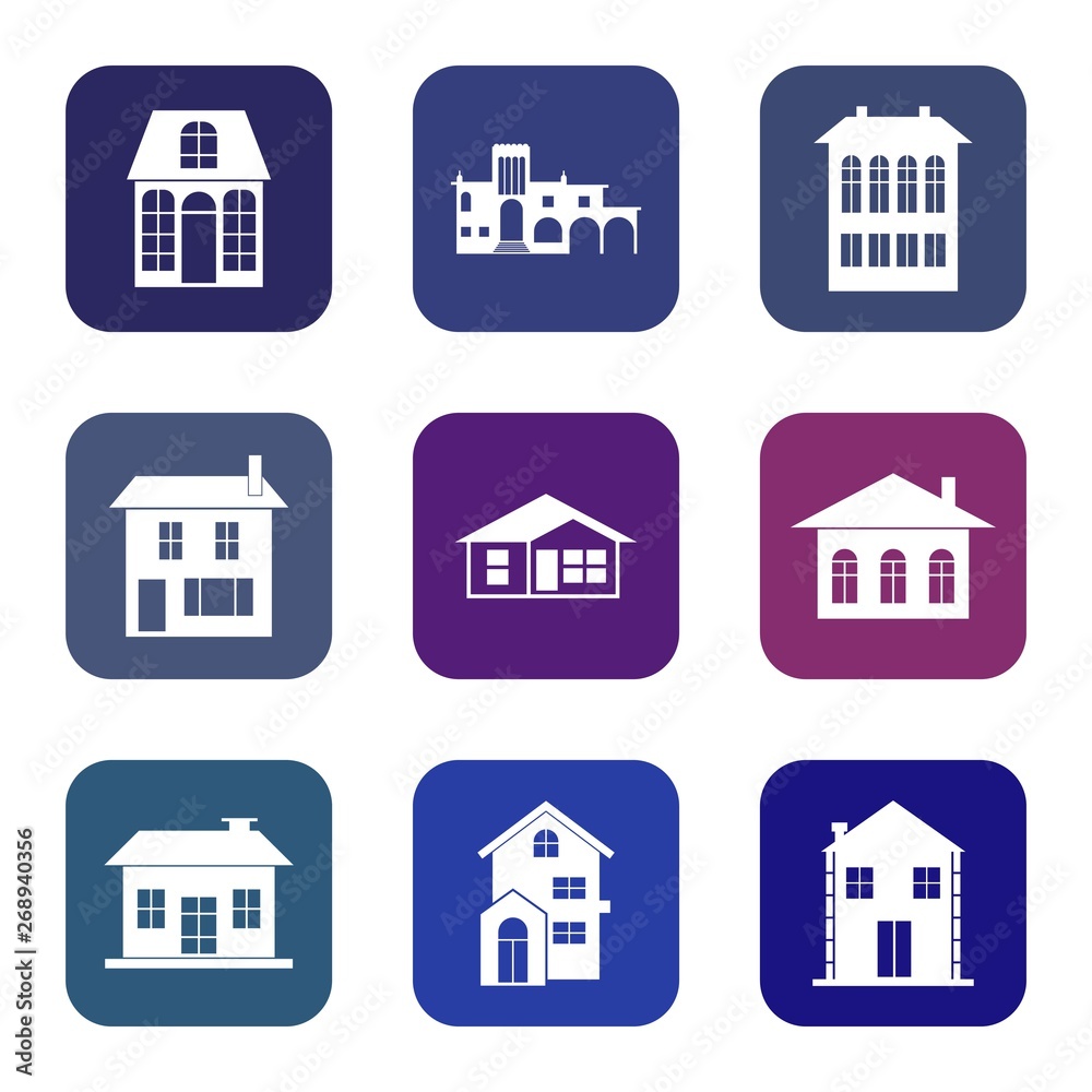 Fototapeta premium House, building icon set - Property sign and symbol - real estate illustration.- vector