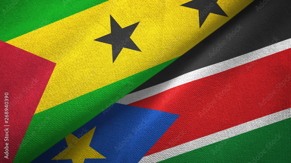 Sao Tome and Principe and South Sudan two flags
