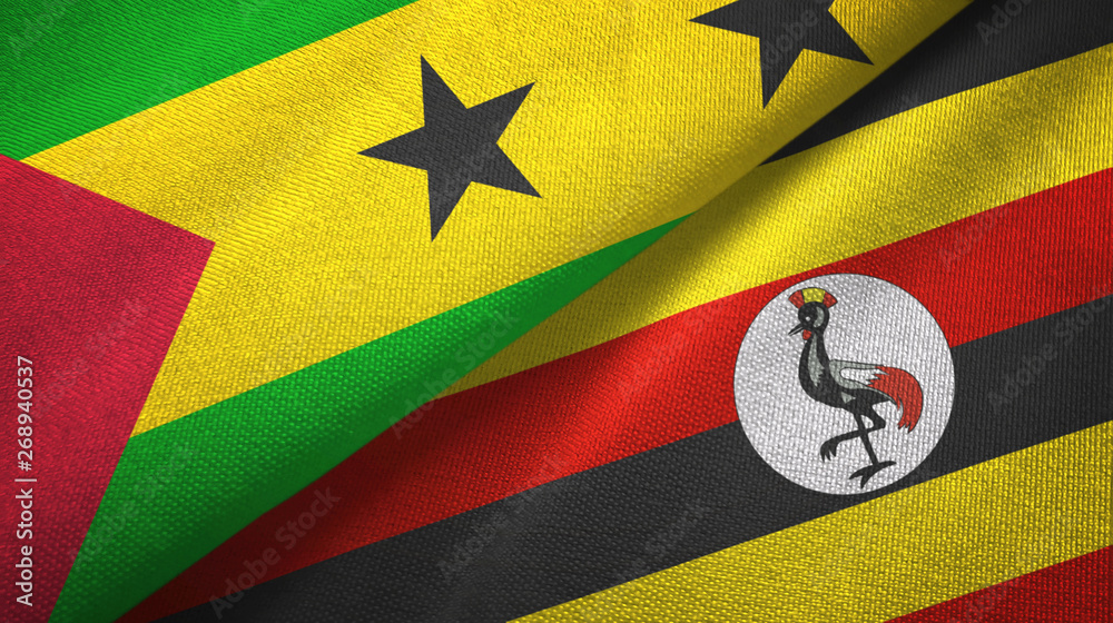 Fototapeta premium Sao Tome and Principe and Uganda two flags