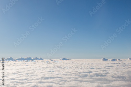 blue sky with tiny clouds