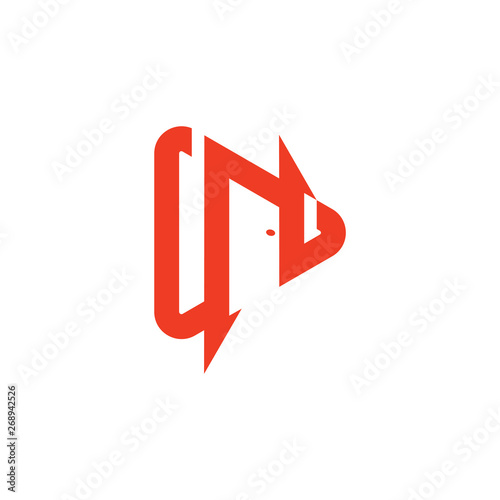 letter n door shape logo vector