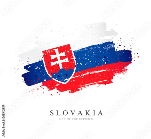Flag of Slovakia. Vector illustration on white background.