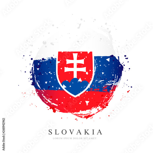 Slovak flag in the form of a large circle. Vector illustration photo