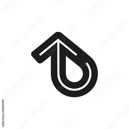 turn u rotate arrow geometric line simple logo vector