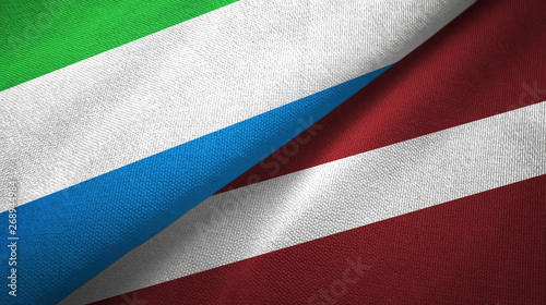 Sierra Leone and Latvia two flags textile cloth  fabric texture
