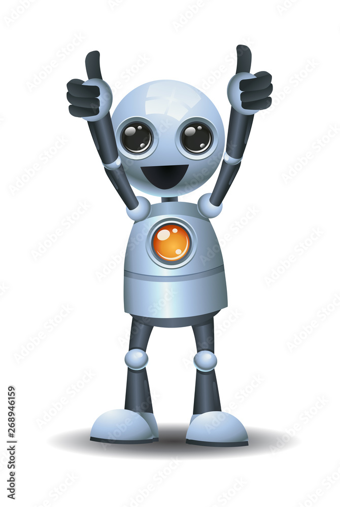 little robot giving double thumb up little robot giving double thumb up