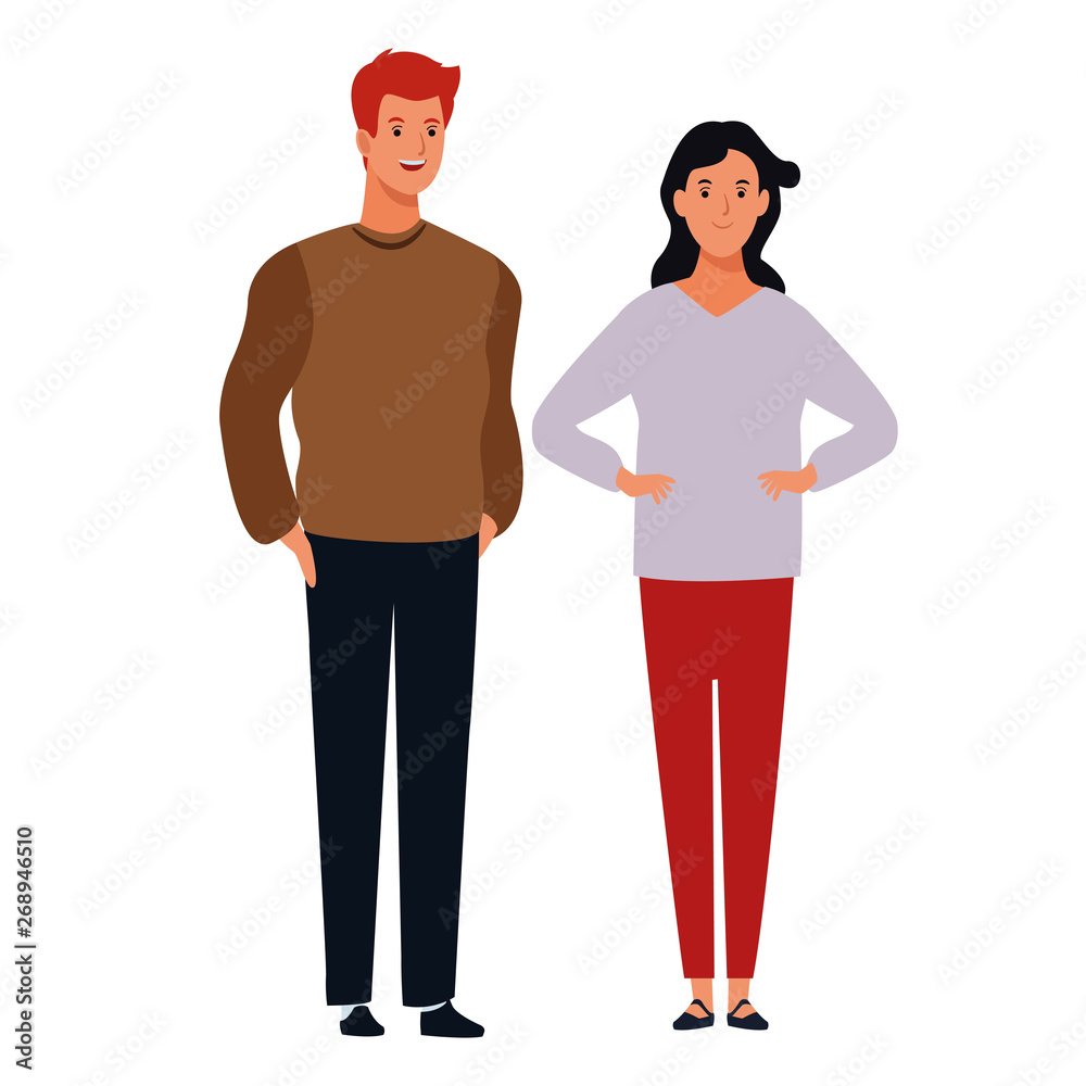 Obraz premium couple avatar cartoon character