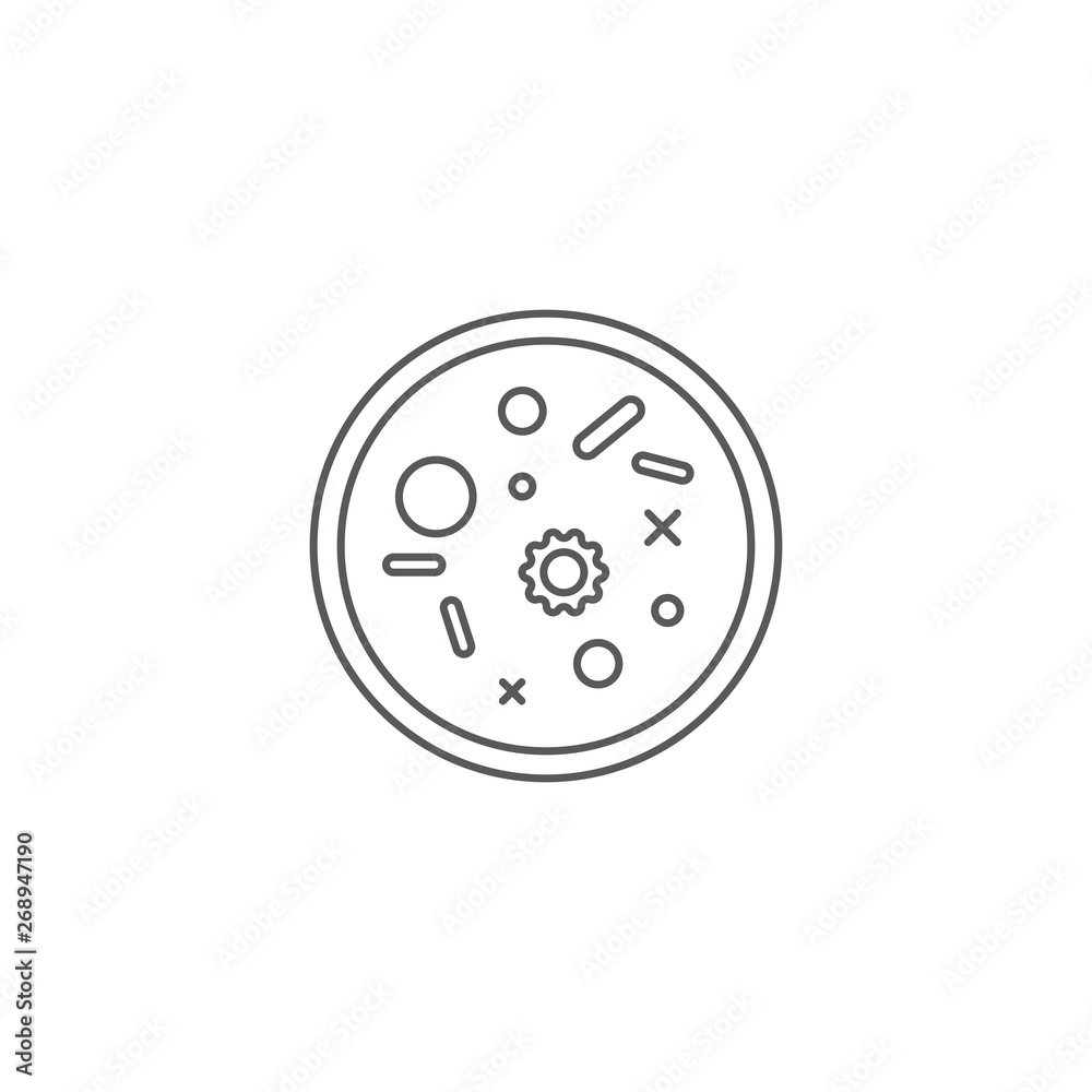 petri dish vector icon concept, isolated on white background petri dish vector icon concept, isolated on white background