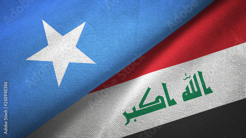 Somalia and Iraq two flags textile cloth