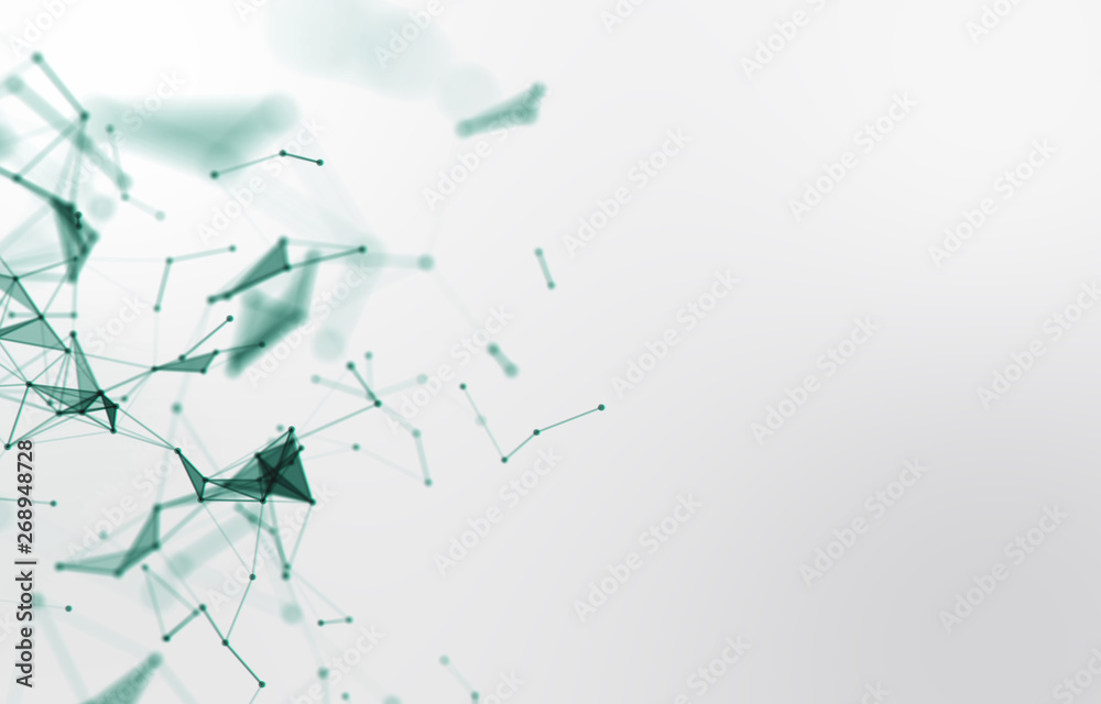 Obraz premium Abstract connecting dots and lines. Connection science background. 3D Rendering.