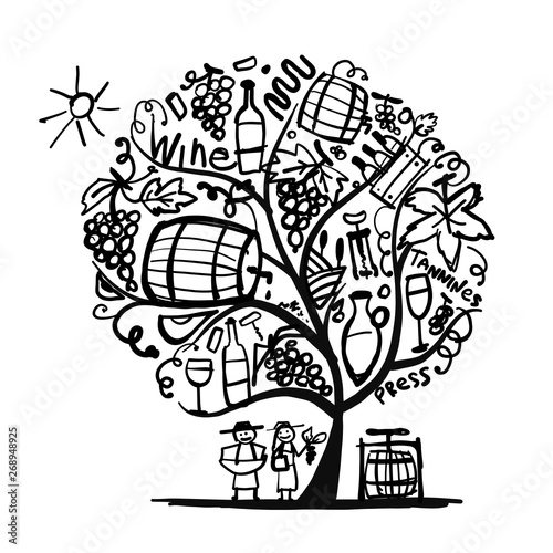 Wine tree, sketch for your design
