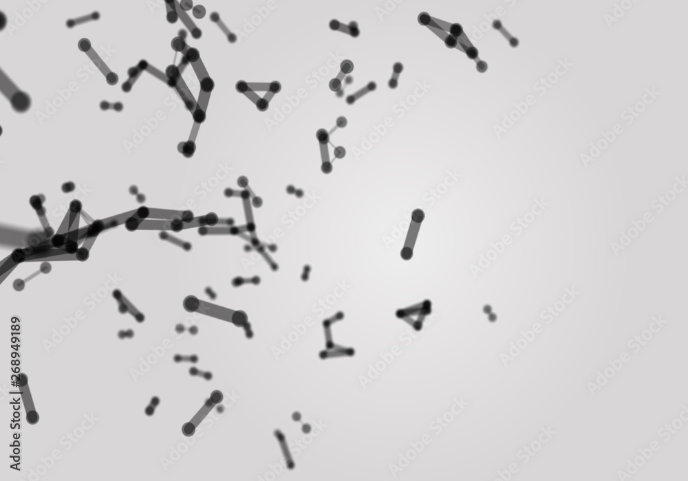Connecting dot polygon background, Concept of Network, Business, Connecting, Molecule, Data. 3D Rendering.